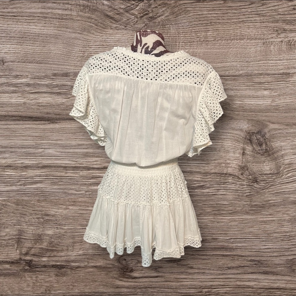 Misa Los Angeles Sarika Mini Dress White Flutter Sleeve Size Small - Picture 2 of 5